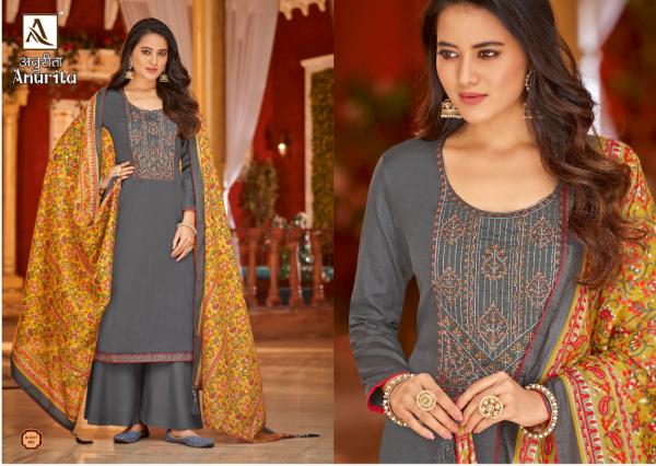 Alok Anurita Zam Self Print Designer Dress Material